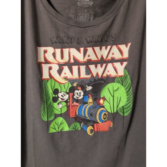 Disney Parks Mickey & Minnie’s Runaway Railway Grey T-shirt Women’s Size L - Picture 2 of 7